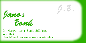 janos bonk business card